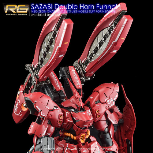 G-REWORK -RG- SAZABI DOUBLE HORN -FUKUOKA LIMITED. (SAZABI DECALS NOT INCLUDED)