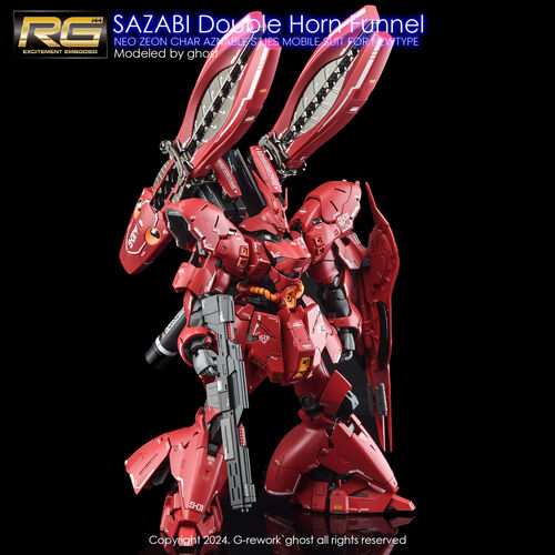 G-REWORK -RG- SAZABI DOUBLE HORN -FUKUOKA LIMITED. (SAZABI DECALS NOT INCLUDED)