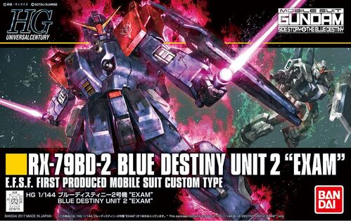 GUNDAM HGUC -208- RX-78BD-2 BLUE DESTINY UNIT 2 EXAM 1/144